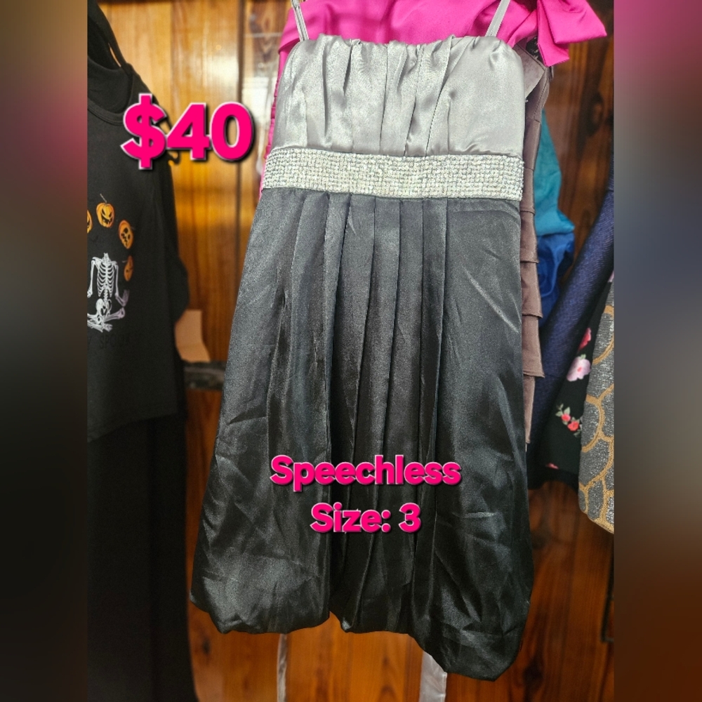 Speechless Elegant Black and Silver Dress